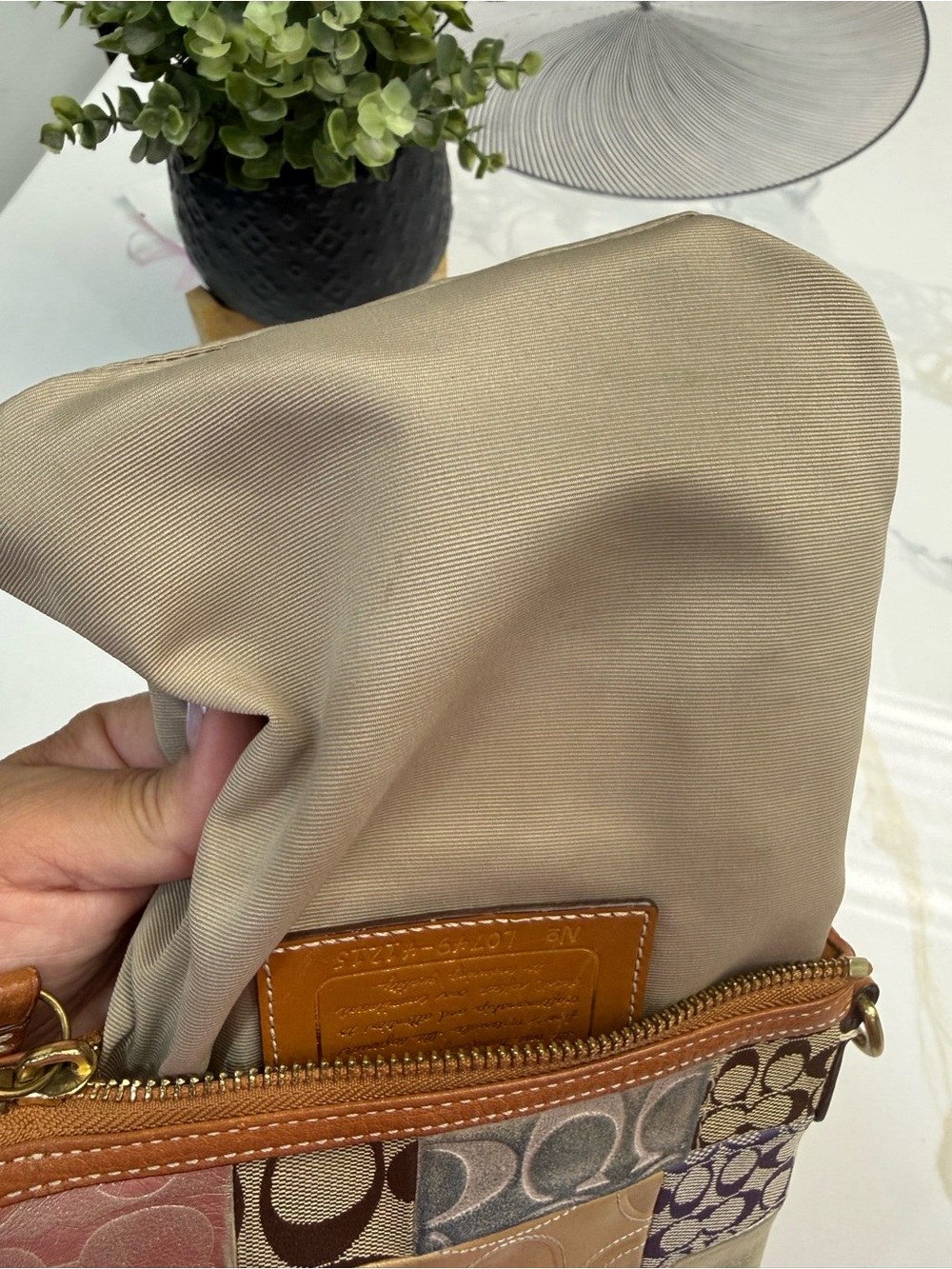 Coach Patchwork Crossbody Bag in Tan, Pink, Purple, Cream - Picture 5 of 10